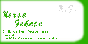merse fekete business card